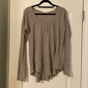 Truly Madly Deeply Gray Henley Long
